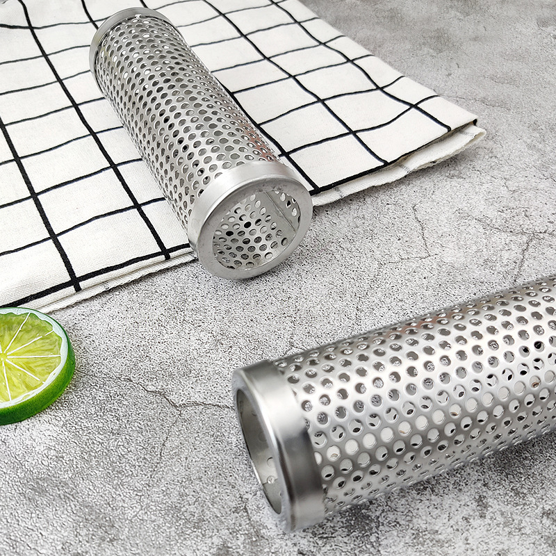 Bangqi nerūdijančio plieno dūmų vamzdelis — lauko kepsninės dėžutė, apvali šalto dūmo dėžutė, kepsninės įrankis, pakuotė 50