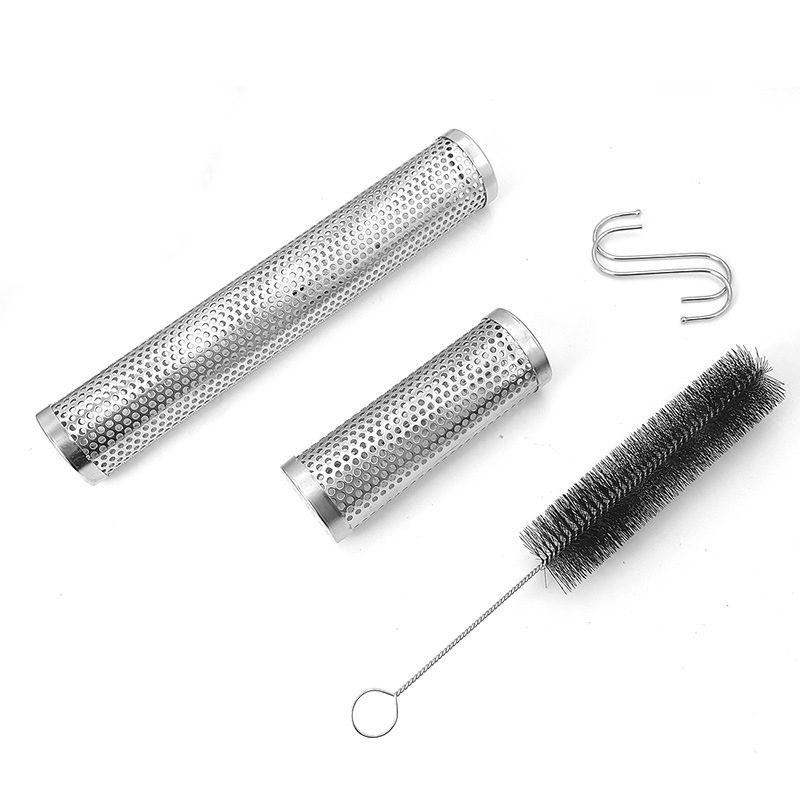 Bangqi nerūdijančio plieno dūmų vamzdelis — lauko kepsninės dėžutė, apvali šalto dūmo dėžutė, kepsninės įrankis, pakuotė 50