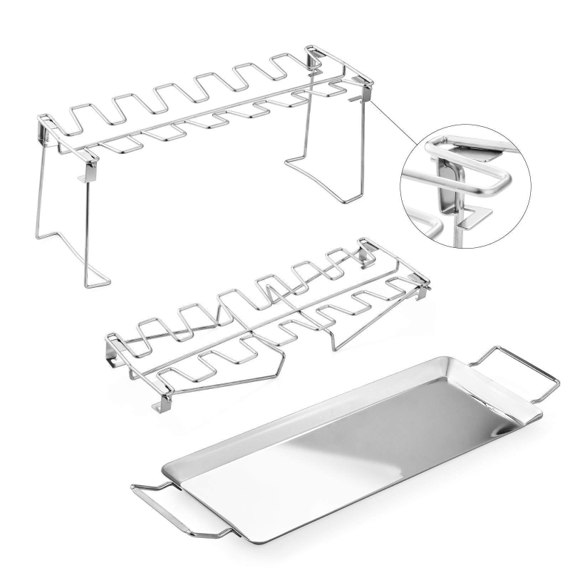 Nerūdijančio plieno BBQ grotelės, kvadratinės formos, nešiojamos ir atskiriamos, lengvai valomos, premijinė kokybė