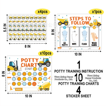 Σετ αυτοκόλλητων: αυτοκινητάκια μηχανικής θεματολογίας για εκπαίδευση χρήσης τουαλέτας και πάρτι, χαρτί, διακοσμητικά για τη διαμόρφωση του χώρου