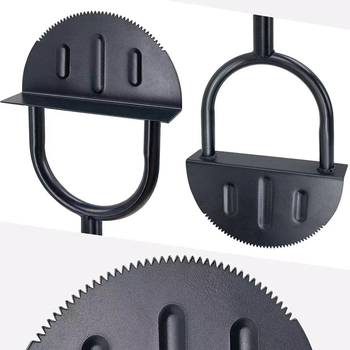 Vejos kraštų formavimo kastuvas – rankinis sodo įrankis, pusmėnulio formos peilis, su rankena (rankinis, pusmėnulio forma, kraštų formavimas, sodo įrankis)