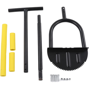 Vejos kraštų formavimo kastuvas – rankinis sodo įrankis, pusmėnulio formos peilis, su rankena (rankinis, pusmėnulio forma, kraštų formavimas, sodo įrankis)