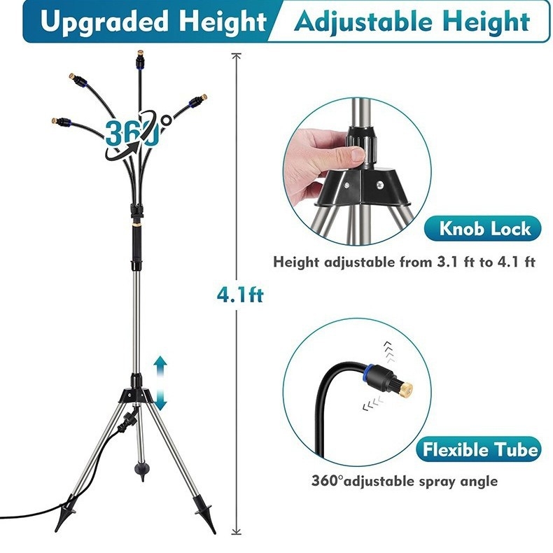 Microjet σειρά Σύστημα ψεκασμού με τρίποδο, χαμηλής πίεσης, ρυθμιζόμενο ύψος, εξωτερική ψύξη με ατμοποίηση