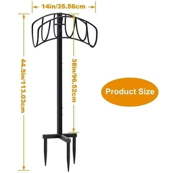 Στήριγμα αποθήκευσης σωλήνα κήπου, χάλυνας άνθρακα, εγκατάσταση στο έδαφος, μονοεπίπεδη, αποσπώμενο