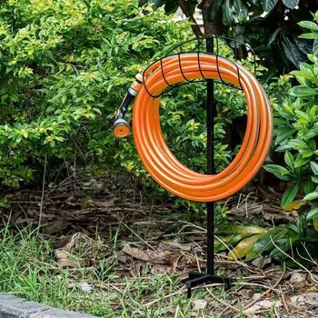 Στήριγμα αποθήκευσης σωλήνα κήπου, χάλυνας άνθρακα, εγκατάσταση στο έδαφος, μονοεπίπεδη, αποσπώμενο