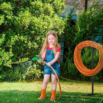 Στήριγμα αποθήκευσης σωλήνα κήπου, χάλυνας άνθρακα, εγκατάσταση στο έδαφος, μονοεπίπεδη, αποσπώμενο