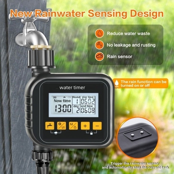 SK ABS Έξυπνος ελεγκτής άρδευσης για μπαλκόνι κήπου, με χρονοδιακόπτη, αισθητήρα βροχής και αυτόματη κεφαλή ψεκασμού