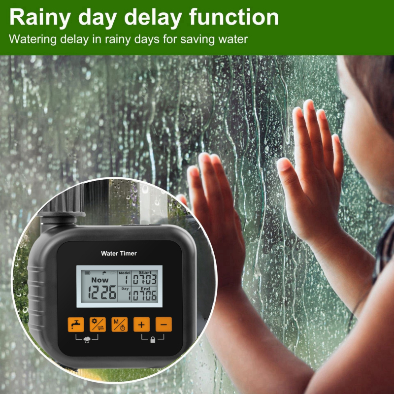 SK ABS Έξυπνος ελεγκτής άρδευσης για μπαλκόνι κήπου, με χρονοδιακόπτη, αισθητήρα βροχής και αυτόματη κεφαλή ψεκασμού