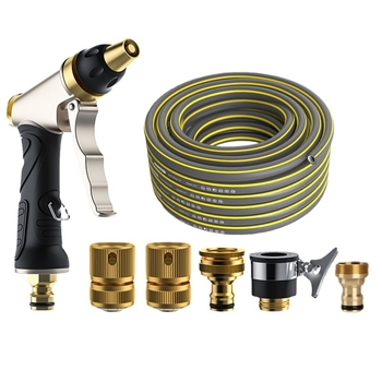 Pilnīgi vara galvas augsta spiediena ūdens pistoles komplekts auto mazgāšanai, dārza laistīšanai un ziedu laistīšanai — regulējama daudzstrūklas, svars 0,386 kg