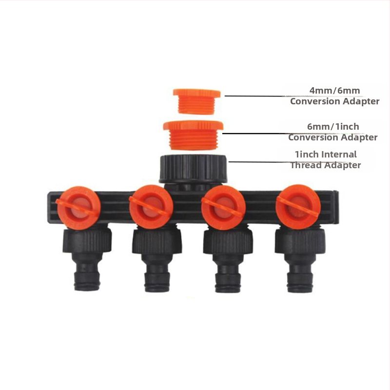 ABS конектор с клапан 1-вход/4-изхода за градинско поливане – Crown Bearing