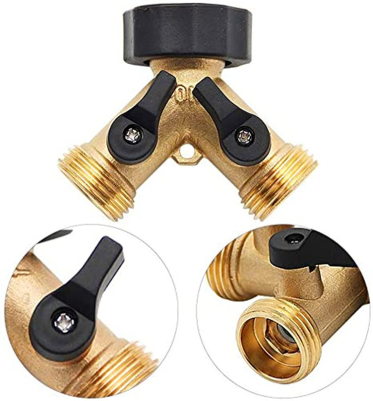 Réz Y-típusú háromutas kerti slagelosztó csap