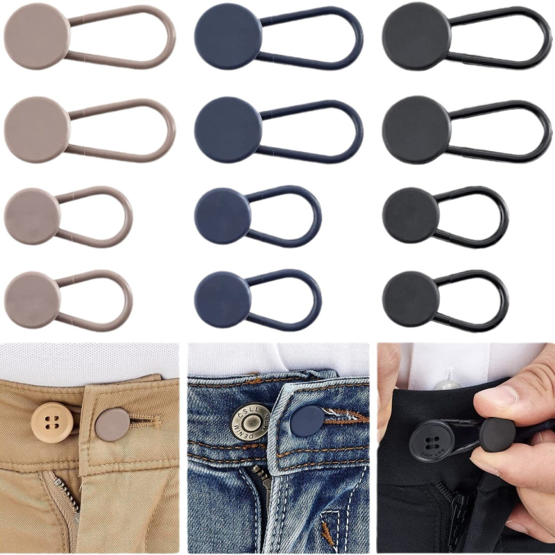 12 бр. разширители за талията на панталони и дънки — пластмаса/смола, DIY аксесоари, стил Fashion OL