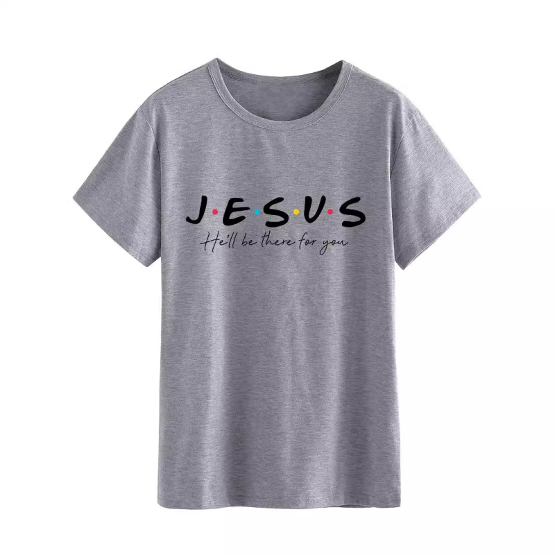 Pamutból készült slim-fit rövid ujjú póló angol betűs nyomással, kerek nyakú