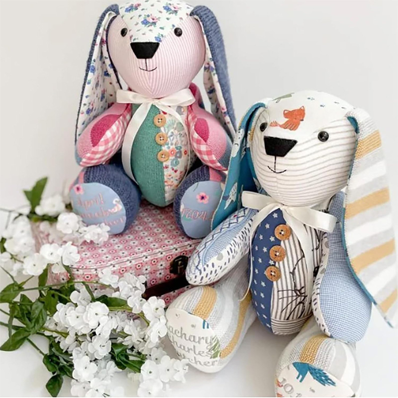 Akril quilt sablonkészlet, memória nyuszi minta, 7 darab