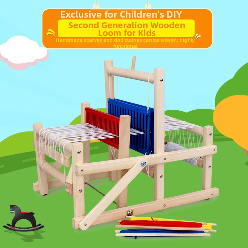 Универсален дървен тъкачески стан за деца — 4–6 г., 10 броя, марка Good dad