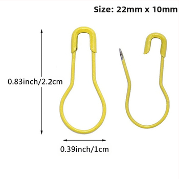 Šarene metalne igle za šivanje, set od 100 komada, 10 boja, dimenzije 22 x 10 mm, igle s etiketama za šivanje
