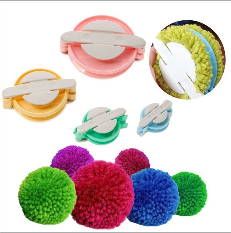 Машинка за вълнени помпони — инструмент за изработка на топчета и плетене; опаковка 100 бр, тегло 105 g, прост стил