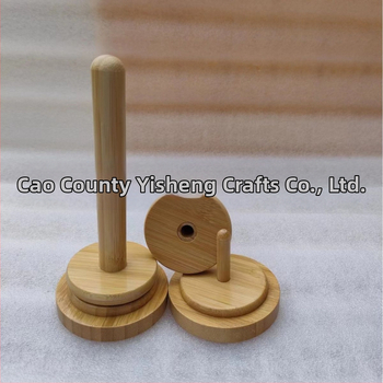 Βάση για ρολά κλωστής – περιστρεφόμενη, μπαμπού ξύλο, επιτραπέζιο ράφι από ξύλο, μοντέρνο απλό στυλ (Μάρκα: Yisheng)