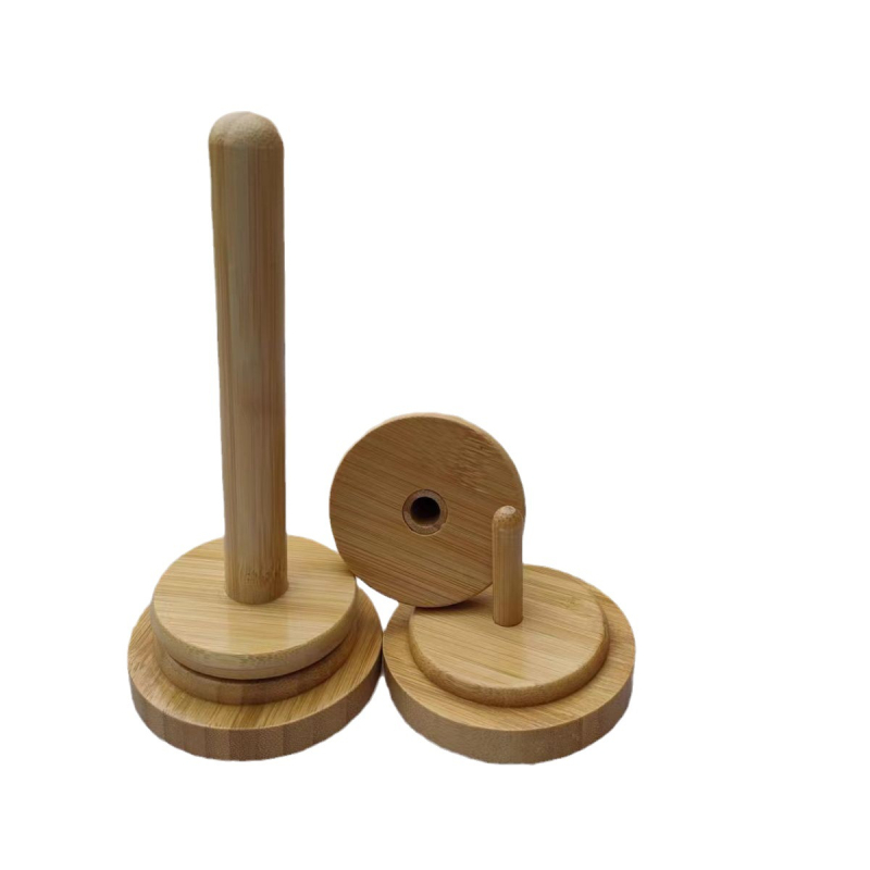 Fonaltekercs tartó – forgó, bambuszfa, asztali fa tároló, modern egyszerű stílus (Brand: Yisheng)