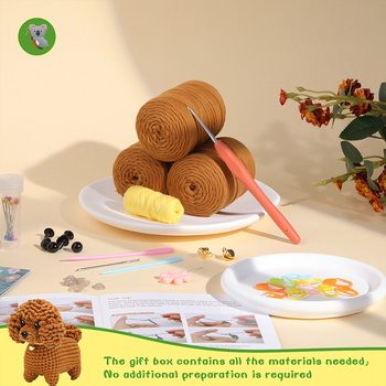 DIY mezgimo komplektas gyvūnėliui: akrilinis pluoštas worsted svoris, 24s, 4 gijos, worsted spun, anglų instrukcija ir vaizdo įrašas