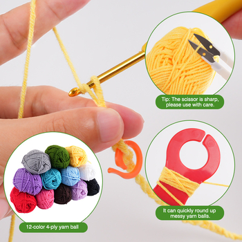 Mezgimo komplektas su DIY medžiagomis ir saugyklos krepšelis, 12 dėžu, bendras svoris 720 g