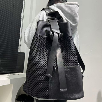 Rucsac feminin din nailon, stil urban simplu, bucket bag stil, formă verticală pătrată, închidere cu fermoar