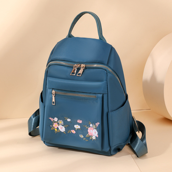 Koreai stílusú, nagy kapacitású nylon hátizsák (Nylon; cipzár; háromdimenziós külső; poliészter bélés; városi egyszerűség)