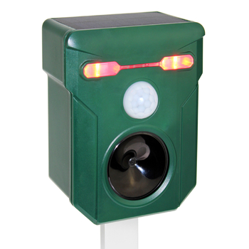 Saulės energijos išorinis kenkėjų atbaidytuvas – ultragarsinis IR jutiklis paukščiams ir kenkėjams (Modelis 513, ABS korpusas)