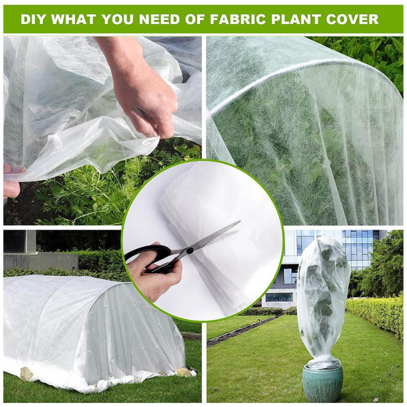 xc Capac de plante antifrână, țesătură nețesută, protecție de iarnă pentru plante