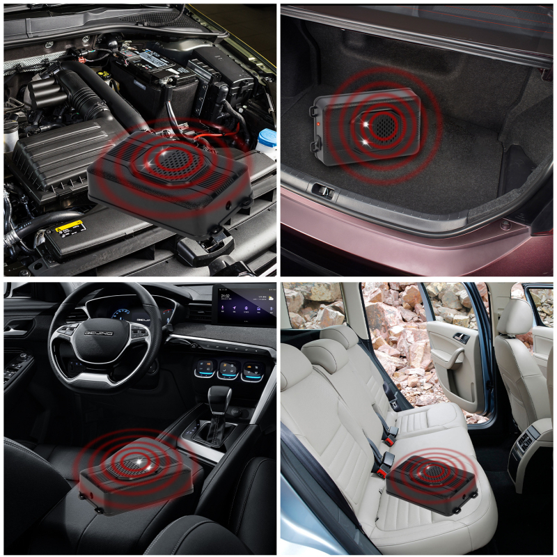 Išmani ultragarsinė pelės atbaidymo priemonė, įkraunama, kvadratinis dizainas, 18-36 kHz, 0.1 W