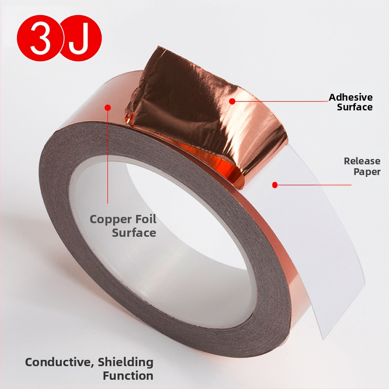 Jednostranná vodivá páska z meďovej fólie pre EMI tienenie — samolepiaca, hrúbka 0,05 mm, podklad: meďová fólia, prevádzková teplota: normálna
