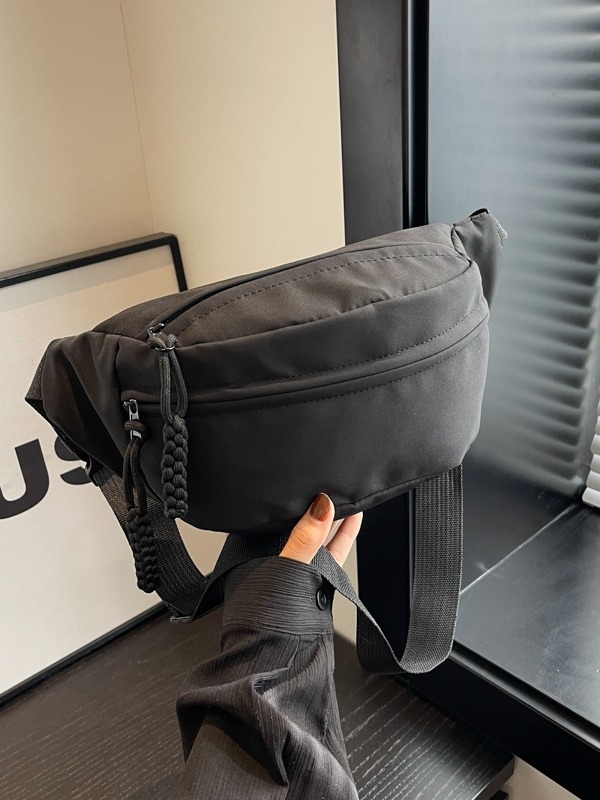 Unisex juosmens rankinė iš Oxford audinio su užtrauktuku, crossbody stiliuje – kvėpuojanti, atspari vandeniui, ultralengva, dėvėjimui atspari; pamušalas: poliesteris; lauko sportams; pavasaris 2024