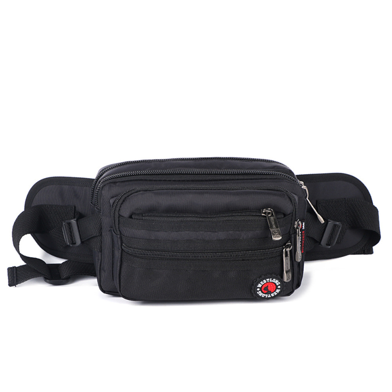 Мъжка поясна чанта за бизнес пътуване, нейлонова, солиден дизайн, подплата полиестер