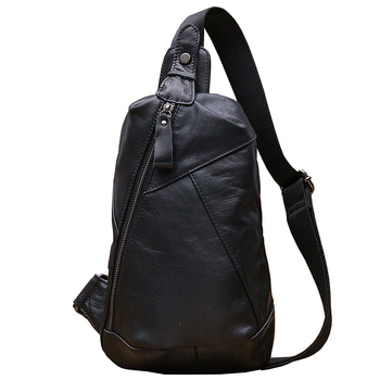 Мъжка гърдна чанта модел 5196, естествена кожа от първи слой, едноцветна подплата: полиестерно-памучна, облекчава носенето, марка Simple & Nature, за ежедневна употреба