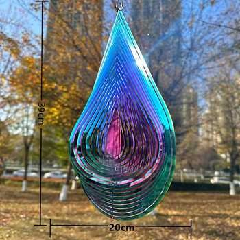 Περιστρεφόμενο 3D κουδούνι ανέμου από ανοξείδωτο ατσάλι – διακοσμητικό κρεμαστό για κήπο (Υλικό: Μέταλλο; Διαδικασία: διάβρωση με χαρακτική; Συσκευασία: αφρός ή Kraft χαρτόνι; Κατηγορία: κρεμαστό, κουδούνι/ανέμου)