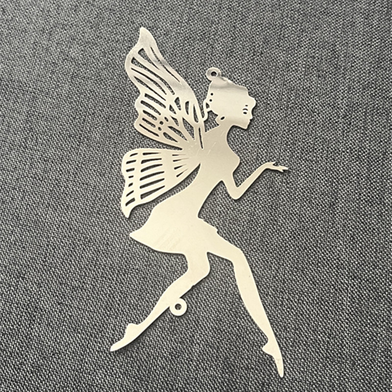 Κρεμαστό καμπανάκι κήπου από ανοξείδωτο ατσάλι με μοτίβο νεράιδας και φτερωμένου ανεμόμυλου — Προέλευση Γκουανγκντόνγκ; Συσκευασία φυσαλίδων/κάρτας