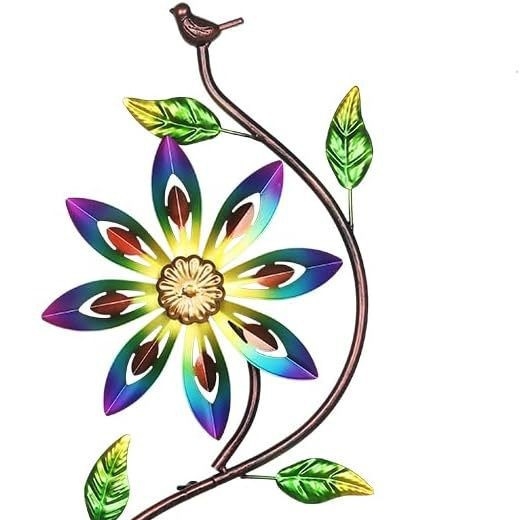 Kerti vasból készült szélmalom – Kétfejű, kültéri használatra, pásztor stílusú, szobrászati megmunkálás és polírozás