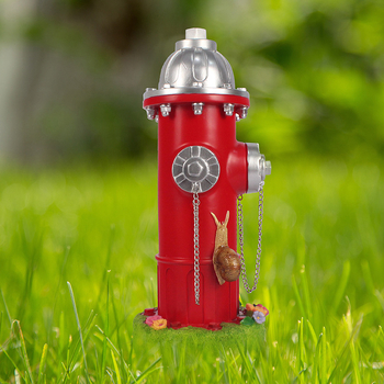Άγαλμα σκύλου με ψεύτικο πυροσβεστικό υδραντ για αυλή, ρητίνη, Jinhuob, κινεζικό στυλ