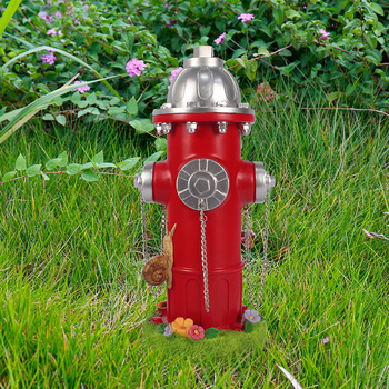 Άγαλμα σκύλου με ψεύτικο πυροσβεστικό υδραντ για αυλή, ρητίνη, Jinhuob, κινεζικό στυλ