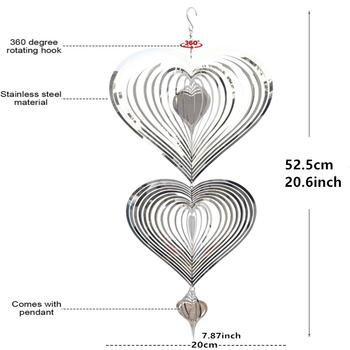3 τεμάχια σετ: 3D καρδιά μεταλλικά κρεμαστά, αδιάβροχα, μοντέρνος μινιμαλιστικός σχεδιασμός, ιδανικό δώρο για το σπίτι