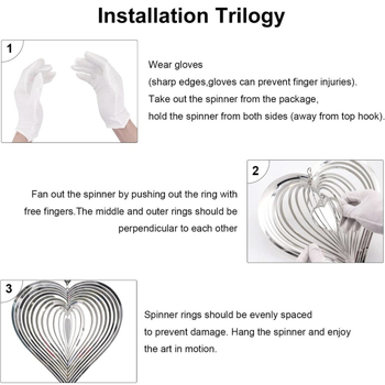 3 τεμάχια σετ: 3D καρδιά μεταλλικά κρεμαστά, αδιάβροχα, μοντέρνος μινιμαλιστικός σχεδιασμός, ιδανικό δώρο για το σπίτι
