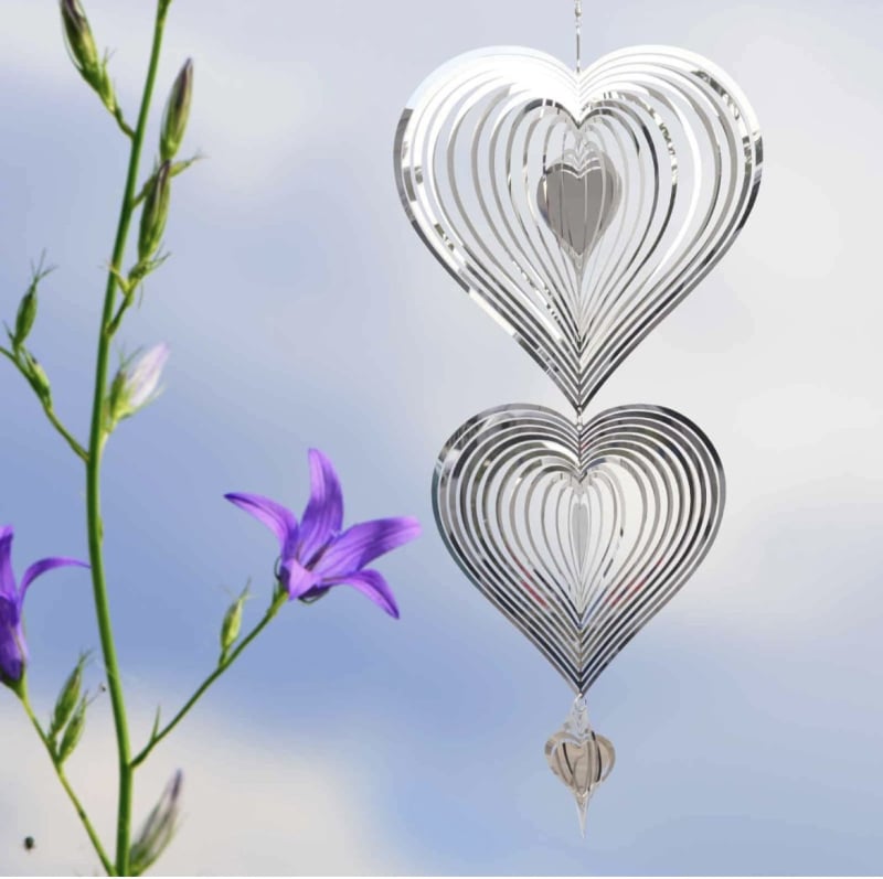 3 τεμάχια σετ: 3D καρδιά μεταλλικά κρεμαστά, αδιάβροχα, μοντέρνος μινιμαλιστικός σχεδιασμός, ιδανικό δώρο για το σπίτι