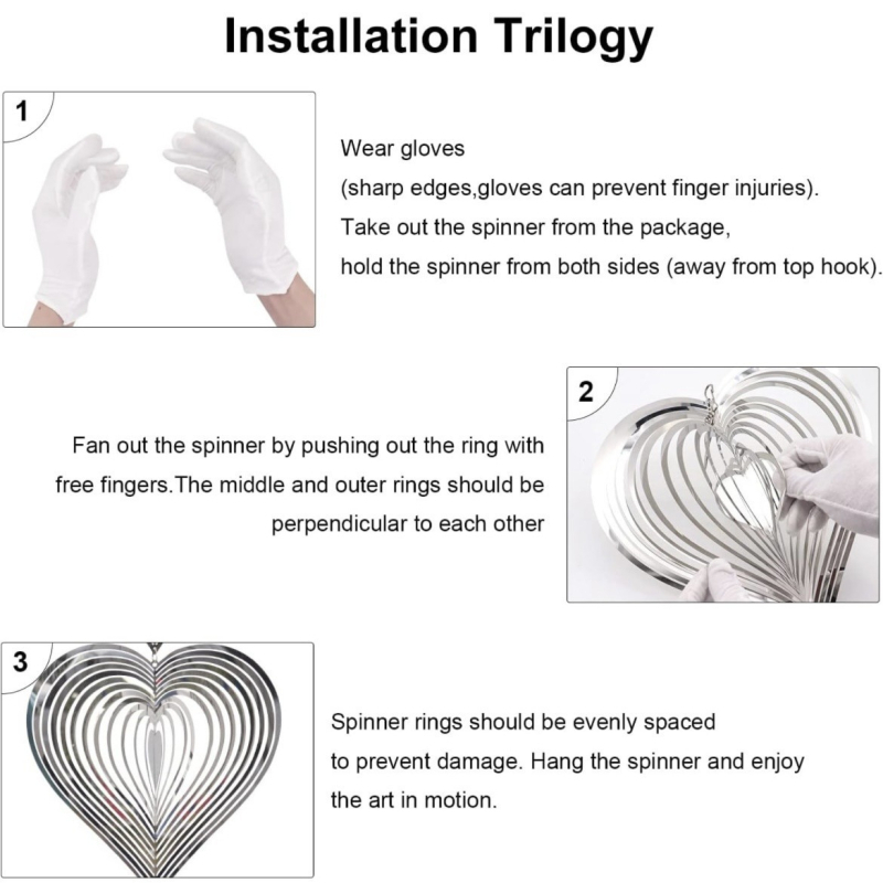 3 τεμάχια σετ: 3D καρδιά μεταλλικά κρεμαστά, αδιάβροχα, μοντέρνος μινιμαλιστικός σχεδιασμός, ιδανικό δώρο για το σπίτι