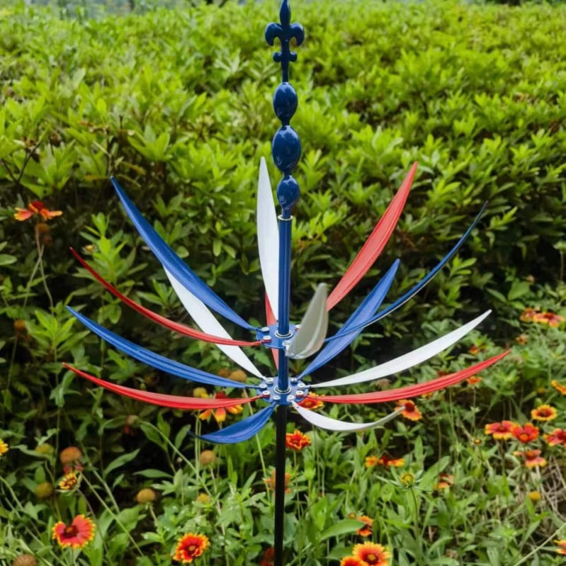 Kültéri fém szélmutató – modern minimalist design kerthez és gyephez; vasból, univerzális használat, karton csomagolás