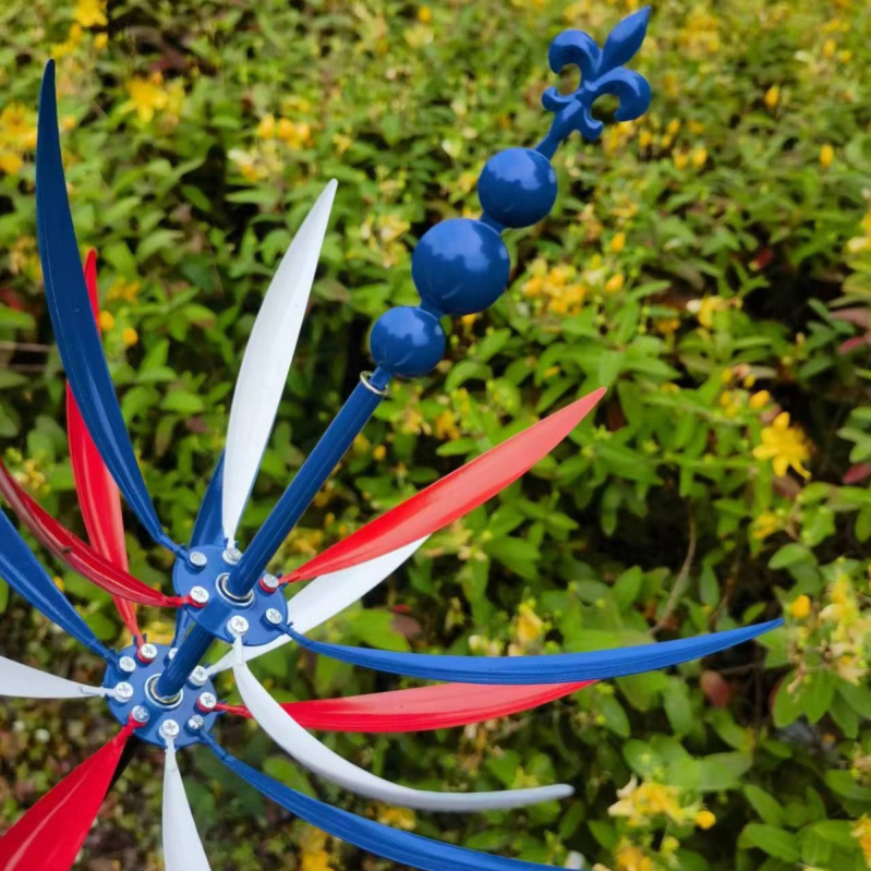 Kültéri fém szélmutató – modern minimalist design kerthez és gyephez; vasból, univerzális használat, karton csomagolás