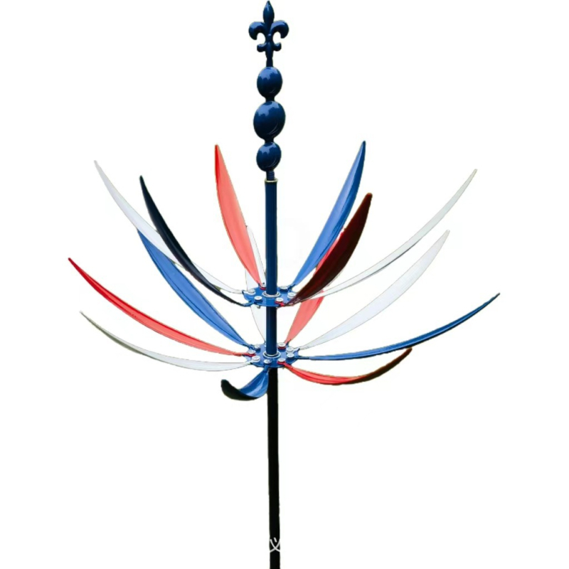 Kültéri fém szélmutató – modern minimalist design kerthez és gyephez; vasból, univerzális használat, karton csomagolás