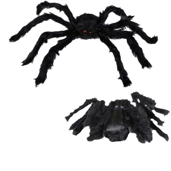 Halloween plush spider prop, μακριά γούνα, από αφρό και ύφασμα, χωρίς άδεια IP, διακόσμηση αιθουσών/εξωτερικών χώρων