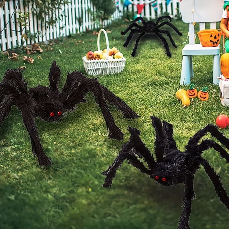 Halloween plüss pókháló rekvizit, hosszú szőrrel, habból és textilből, IP licenc nélkül, díszítő kellék helyszínekhez