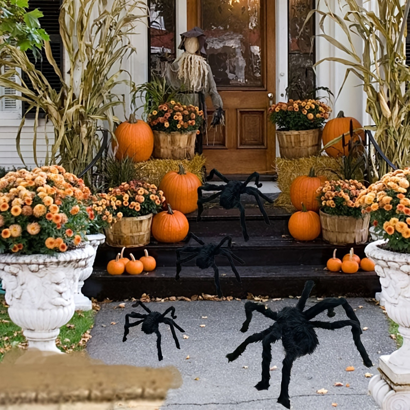 Halloween plüss pókháló rekvizit, hosszú szőrrel, habból és textilből, IP licenc nélkül, díszítő kellék helyszínekhez
