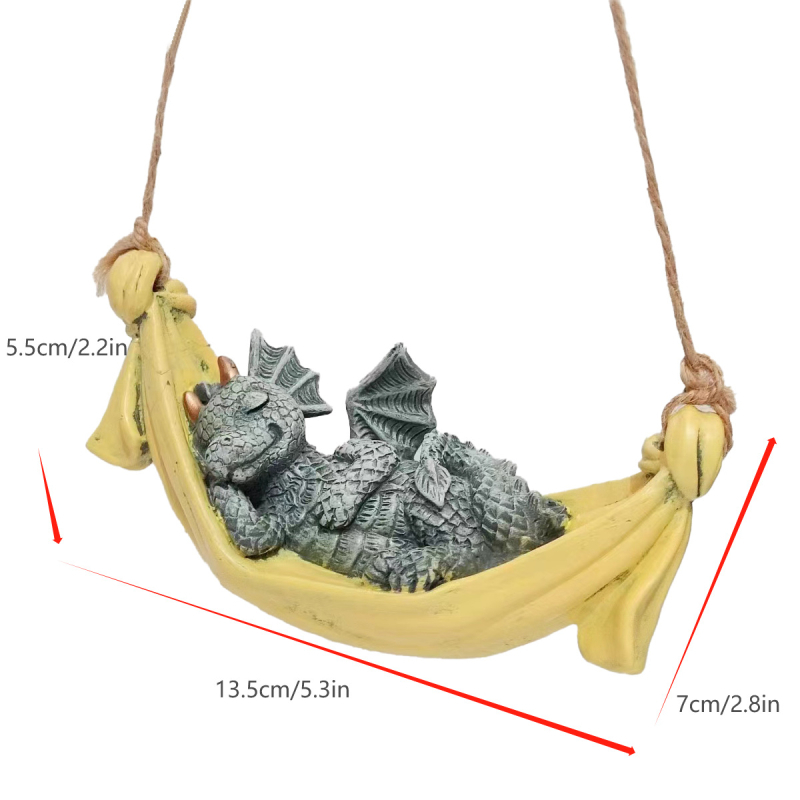 Pandantiv din rășină - dragon mic, decor pentru casă și grădină, ambalaj din carton, cadou potrivit